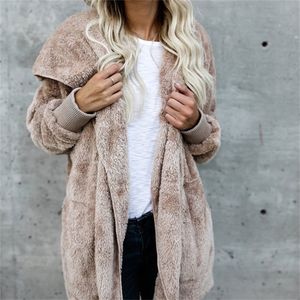 Women's Fur Faux Winter Coat Women Cardigan Jacket Long Sides Both Side Wearing Teddy Ladies Autumn Thermal s 220928