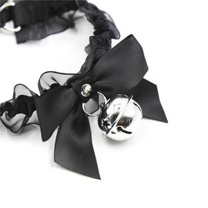 Beauty Items Neck Collar New Elastic Silver Bell Adult Products Female Ring Lace sexy Toys BDSM Flirting Bondage Black Necklace Tinkle