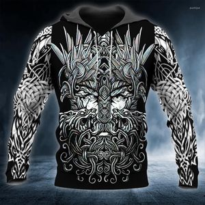 Felpe con cappuccio da uomo Odin The One-Eyed All-Father King Viking 3D stampato Felpa con cappuccio unisex Felpa da uomo Streetwear Zip Pullover Giacca casual