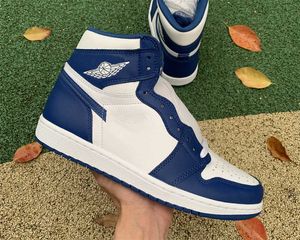 Chaussures Basketball Trainers Designer Sneakers Retro Storm Blue Leather Luxurys Jumpman 1 1s High Og