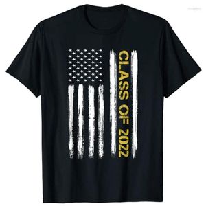 Męskie koszulki T-shirty Męskie Klasa seniorów 2022 Patriotyczna amerykańska flaga ukończenia szkoły T-shirtmen's