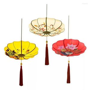 Pendant Lamps Antique Chinese Chandelier Retro Restaurant Teahouse Style Pot Cloth Lantern Hand-painted Lighting