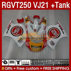 Tank Fairings Kit för Suzuki RGV250 VJ21 SAPC RGV-250CC RGVT-250 1988 1989 Bodyworks 159no.65 RGV-250 RGVT250 88 89 RGVT RGV 250CC 250 CC 88-89 FAIRING KIT LUCKT VIT