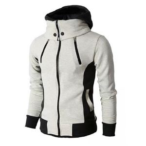 Erkek Hoodies Sweatshirts Fermuar Erkekler Ceket Sonbahar Kış Kış Kırış Polar Katlar Bombacı Ceket Eşarp Yakası Moda Kapşonlu Erkek Out Giyim İnce Uygun Kapşak 220929