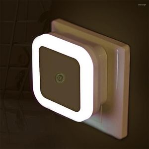 Nattlampor tr￥dl￶s sensor ledande ljus mini eu us plug lampa f￶r barn barn korridor vardagsrum s￤ng sockel belysning