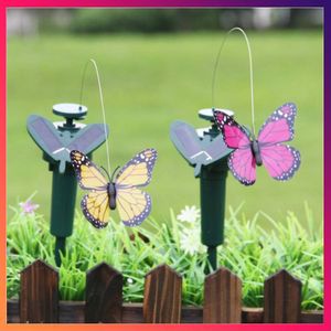 Dekoracje ogrodowe 1PC Taniec zasilany energią słoneczną trzepotanie motyli nucingbird dzieci