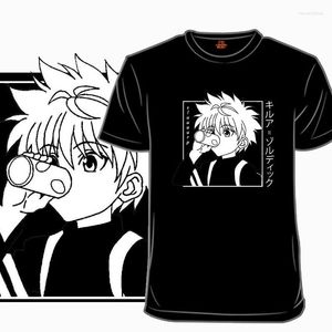 Herr t shirts bomull m n kvinnor t shirt toppar kawaii x tshirt killua zoldyck monterad mjuk anime manga tee shirt