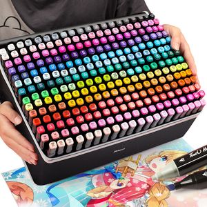 Маркеры 30/40/60/80/108/168 Colors Manga Sketching Dual Brush Weeld Pen Art School Supplies Seplate Set 220929