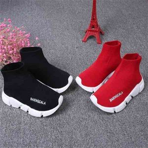 Hot Fashion Boots For Kids Speed Trainer Sock Toddler Boys Girls Youth Socks Sneakers Black Red Children Designer Shoes