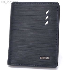 Plånböcker Luxury Men Business Pu Leather Billfold Wallet Brand Short Slim Man Purses Money Thin Hombre Billetera Portafoglio L220929