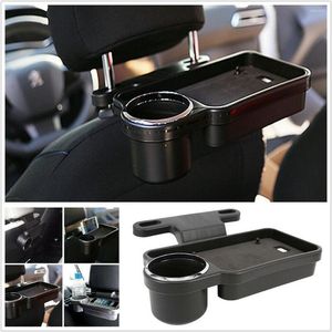 Drink Holder Car Backseat Organizer Foldable Dining Tray Multifunctional Auto Chair Back Beverage Rack Cup Stand Travel Table