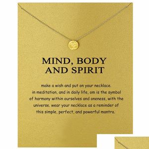 Pendant Necklaces Choker Necklaces With Card Gold Sier Sports Medal Pendant Necklace For Fashion Women Jewelry Mind Body And Spirit D Dhen2