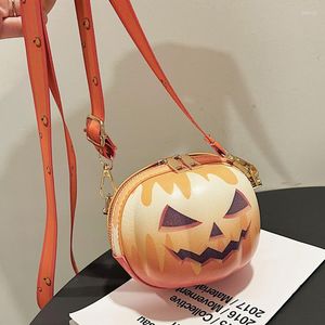 Evening Bags Funny And Cute Childlike Shoulder Pumpkin Kawaii Halloween Coin Purse Trendy Fashion Messenger Bag Lady Designer Mini