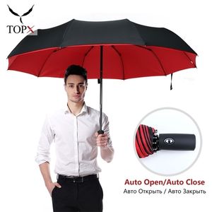 Umbrellas Windproof Double Layer Resistant Umbrella Fully Automatic Rain Men Women 10K Strong Luxury Business Male Large Parasol 220929