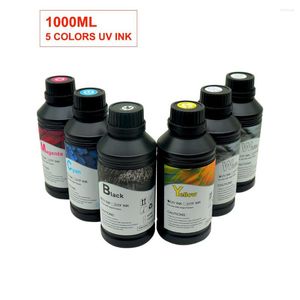 Kits de recarga de tinta UV LED 1000ml para L800 L805 L1800 R290 R330 1390 1400 1410 1500W DX5 DX7 Impresora de plata plana Curaci￳n universal