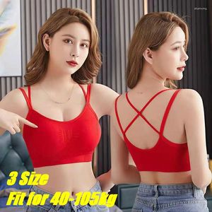 Strój jogi Red Cross Back Sports Bra Bra Plus Kobiety Fitness Tops Biecid Biegla Gym Top Beauty Push Up Kamizelka sportowa