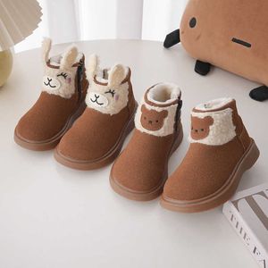 Boots Children Snow Boys Warm Cotton Shoes Kids Quality Genuine Suede Baby Girls Cute Cartoon Winter Autumn T220928