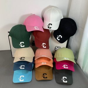 Couple designer ball cap hole embroidery C letter casquette woman travel photo outdoor sun protection caps