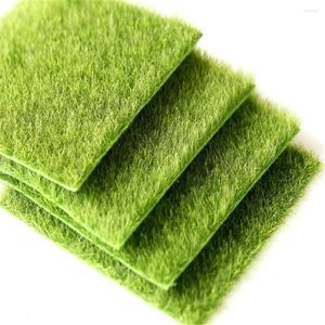 Dekorative Blumen 1 Stücke 15 cm Künstliches Grasland Simulation Moos Rasen Rasen Gefälschte Grüne Grasmatte Teppich DIY Mikrolandschaft Hause Boden