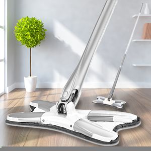 MOPS Flat X-Type Floor Mop مع 3 رؤوس القماش القابلة للاستبدال 360 درجة الضغط ممسحة يدويا غسل الأسرة البطيئة الأداة التنظيف المنزلي 220928