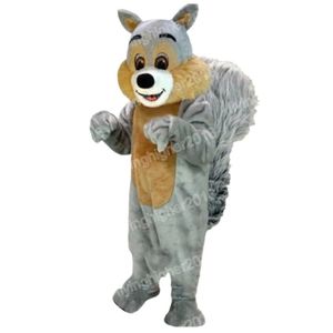 Halloween Gray Squirrel Mascot Costume Tecknad karaktär outfit kostym jul karneval vuxna storlek födelsedagsfest utomhus outfit för män kvinnor