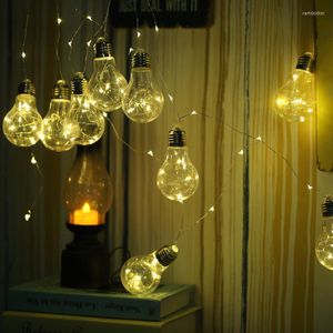 Stringhe 6M 20 LED Big Globe Lampadine String Fairy Light Filo di rame alimentato a batteria Ghirlanda natalizia per le vacanze di nozze