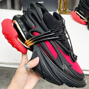 Scarpe sportive da uomo Sneakers basse Unicorn in neoprene e pelle Le scarpe Bullet hanno distinto la tendenza della moda con suola ultra spessa a forma di UFO