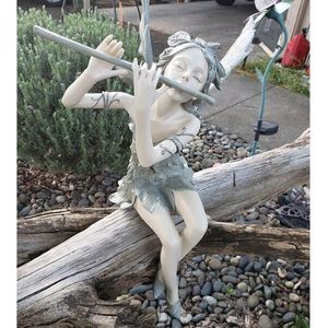 Садовые украшения Западный Ветровой Сказ Статуя сидеть цветочный фабрийский ангел