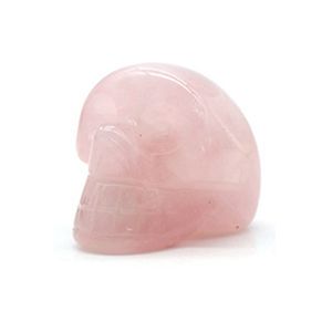 23mm Ornamenti di cristallo naturale Figurine Pietra preziosa Teschi di quarzo rosa Pietra curativa per la decorazione domestica Feng Shui