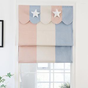 Curtain Nordic Star Cartoon Studio Children's Room Floating Curtains For Boys Girls' Roman Lifting Shading Roller Blinds