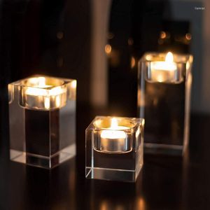 Candle Holders Crystal Tealegight Zestaw 3 świecznika szklanego szklanego dzieł świec świeccy do wystroju domu