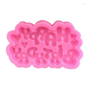 Moldes de cozimento Carta de feliz aniversário Formulário Material de silicone Ferramentas de acessórios de decoração de bolo de fondant de chocolate m6ce