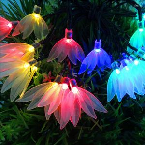 Strings Solar Powered 20 LED Four Leaf Flower Light String Colorful Fairy Holiday Lamp Waterproof Christmas House Decor Garden Romantic