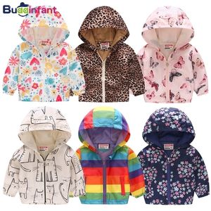 Jackor Summer Spring Jacket For Girl Coat 3/5/6 Year Girls Clothes 4 Years Windbreaker Boys Kids Clothing Rainbow Leopard Cat Floral 220928
