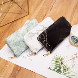 Wallets Casual Women Lady Wallets Purses Totes Feminina Marble Patent Leather Clutch Bags Girls Zipper Card Coin Money Holder Pouch Pack L220929