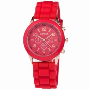 Wristwatches High Quality Geneva Silicone Women's Watches Ladies Dress Quartz Relogio Feminino Allowed Mix Color