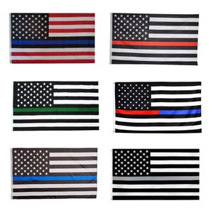 Соединенные Штаты Thin Blue Line Flag Blue Live Matters American Police White и Blues Stars Печатные латунные флаги второй поправки