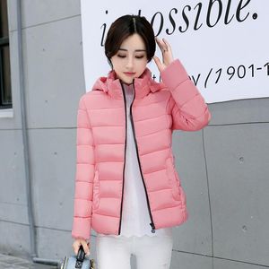 Women's Trench Coats 2022 Top Fashion Polyester Long Zipper Slim Cotton Woman Fund Student Even Hat Hair Lead Cotton-padded Clothes Spring