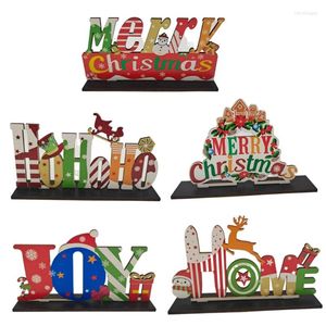 Christmas Decorations Creative DIY Wooden Desktop Ornaments Statues Home Desk Craftwork Bedroom Decor Living Room