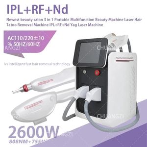 Articoli di bellezza 3 in 1 Macchina multifunzione portatile Laser Macchina per la rimozione di tatuaggi per capelli IPL-RF-Nd Yag Laser-Machine