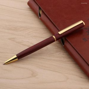 ChouxionGluwei Red Wood Ball Point Pen Little Xihua Golden Trim Gift Stationery Student Office Surpties