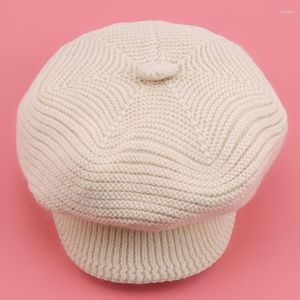 Berets High Quality Winter Solid Velvet Hat Women Fashion Wool Sboy Cap Hats Visor Beret Cold Weather Knitted Caps