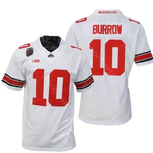 NCAA College Ohio State Buckeyes Football Jersey Joe Burrow Red White Size S-3XL All Stitched Embroidery