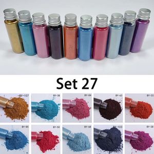 Epoksi Pigment Tozu toptan satış-Tırnak parıltı g şişe el yapımı inci mika tozu makyaj için pigment silikon dolgu maddesi yapmak için göz farı diy epoksi kalıplar