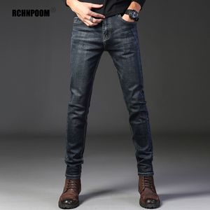 Erkekler Kot Men's Stretch Casual Jeans Business Klasik Kore tarzı Elastik Denim Pantolon Erkek Sonbahar Bahar Düz kot pantolon 220929