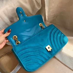 Chain velvet marmont bag small shoulder bag luxury designer tote bags with quilted flap Wave Pattern Heart Embroidery Crossbody