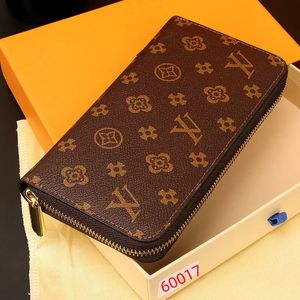 Fashion women clutch wallet pu leather wallet single zipper wallets lady ladies long classical purse with orange box card 60017