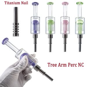 Tree Arm Perc NC Kits Nector Collector Smoking Accessories Mini Glass Bongs Water Pipes Oil Dab Rigs With Titanium Nail Nector Collectors 14mm Joint