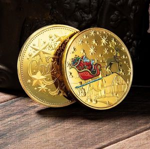 Christmas Commemorative Coin Party Favors Personality Cartoon Santa Claus Medal Collection Craft Gift 40MM SN4926