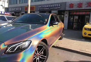 Glossy Flip Iridescence Gray Vinyl Wrapping Film Lime klistermärke Sparkle Laser Grey Car Wrap Roll Foil Air Release DIY